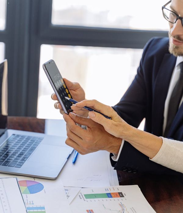 Professional male business consultant presenting strategic plans